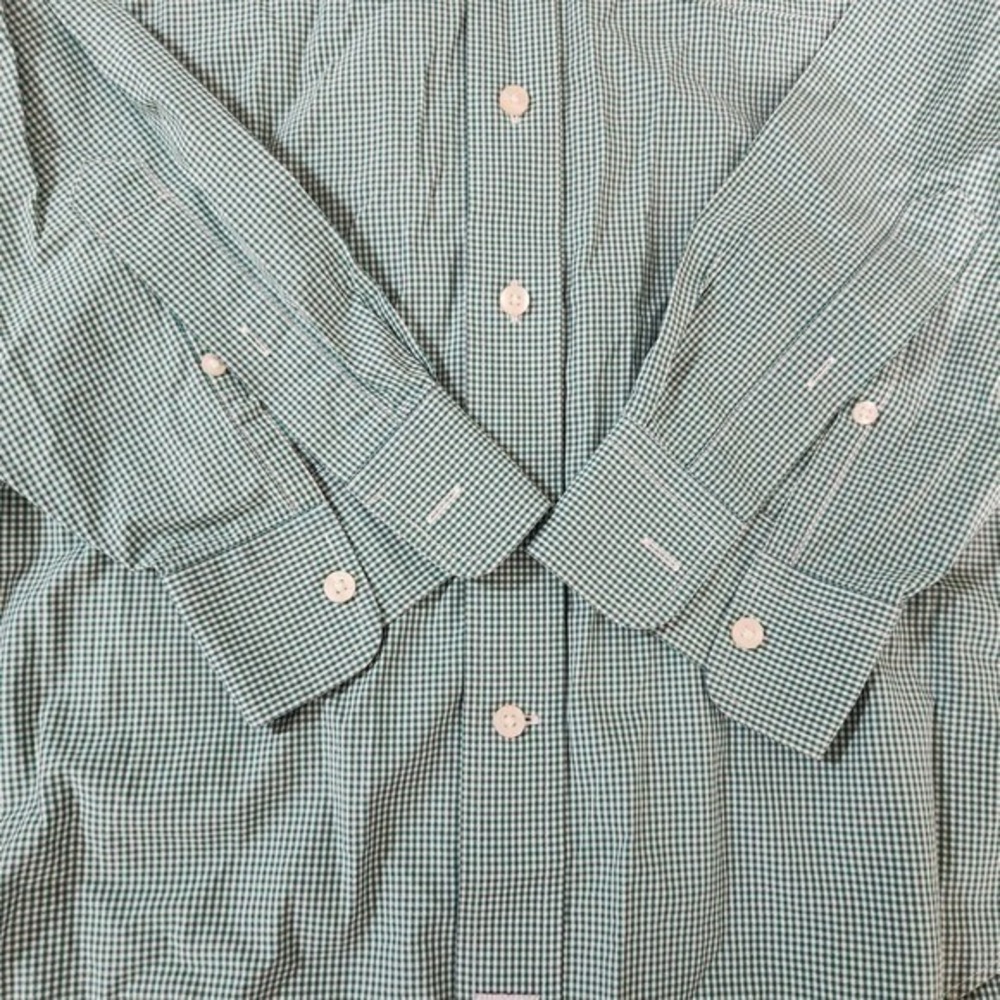 Vineyard Vines Men's Med Green Check Murray Shirt Long Sleeve Button Down Cotton - Picture 6 of 10